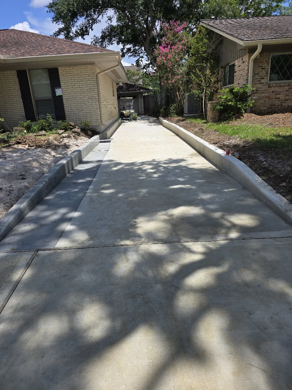 United Concrete driveway with raised borders